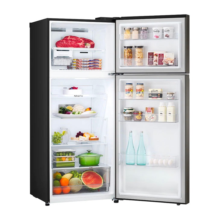 LG Kulkas 2 Pintu Nett 315ℓ / Gross 340ℓ Nett  dengan LINEAR Cooling™ dan Smart Inverter Compressor, Smart Diagnosis™, GN-B312PXGB